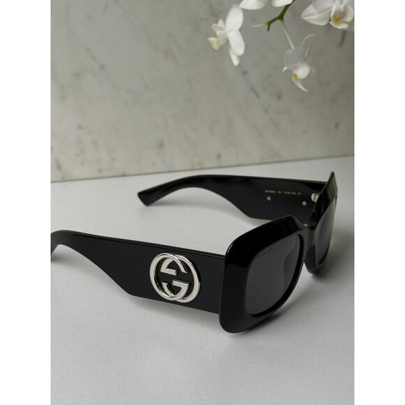 NEW Gucci GG1695S Black Thick Rim Square Logo Sunglasses main image 8